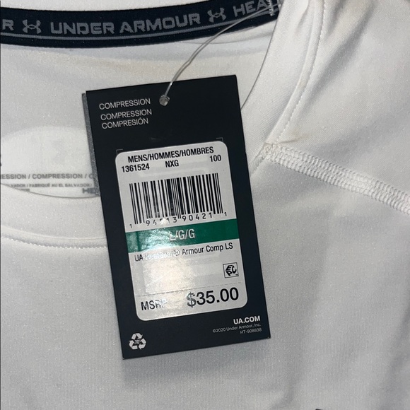 Under Armour HEATGEAR Compression White Long Sleeve Shirt - Picture 2 of 6